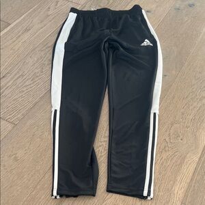 Adidas Kids Black Joggers with White Accents